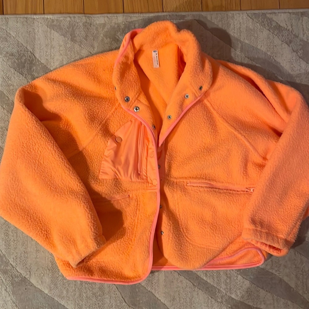 Free People Hit the slopes fleece snap front jacket EUC